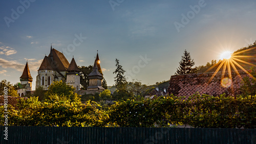 The historic castle church of Biertan in Romania	 photo