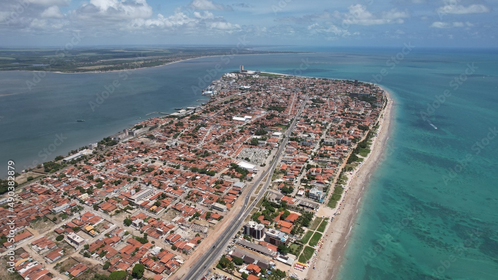 Aerial view of Camboinha beach, Paraíba state, Brazilian Northeast