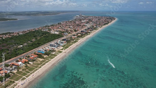 Aerial view of Camboinha beach, Paraíba state, Brazilian Northeast