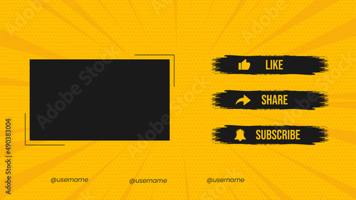 Youtube End Screen Template. Youtube Video Template, background, Outro Card, 
endscreen, banner, channel. Social media design.