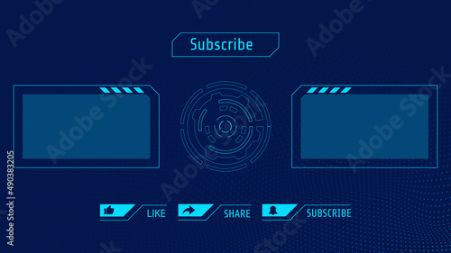 Youtube End Screen Template. Youtube Video Template, background, Outro Card, 
endscreen, banner, channel. Social media design.