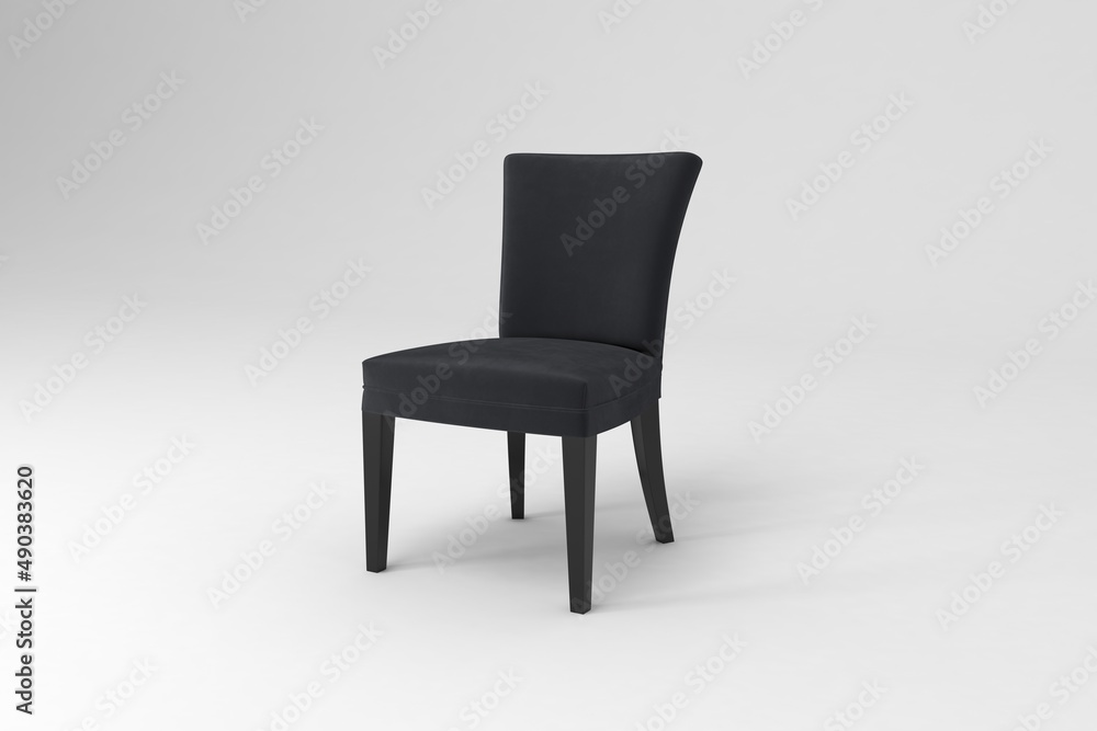 Fototapeta premium Perspective view, Modern Chair, minimal concept, Studio shot of stylish chair isolated on white background 3d rendering