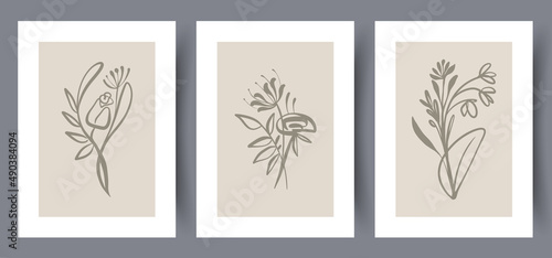 Wallpaper Mural Printable wall art vector poster set. Scandinavian abstract vector print set for modern interior. Printable poster design. Torontodigital.ca