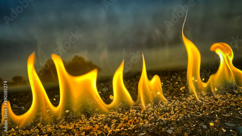 Gas firepit flames photo