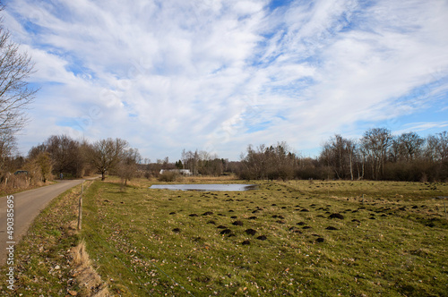 Spring rural landscape. Agriculture landscape. Erly spring in the countryside.  photo