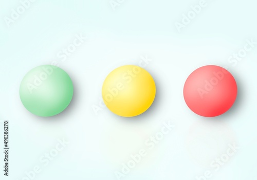 pastel plasticity yes no maybe green yellow red ball 3d background 