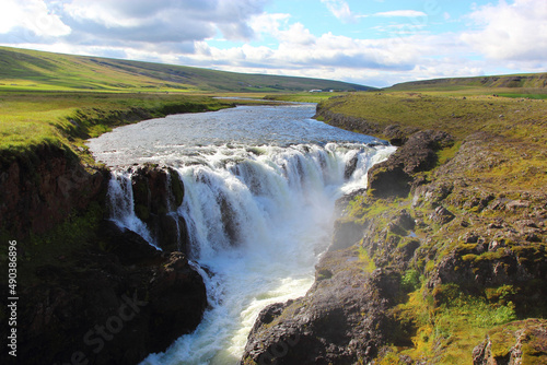 Island - Efrifoss-Wasserfall und Kolugljúfur-Schlucht/ Iceand - Efrifoss Waterfall and Kolugljúfur Gorge /