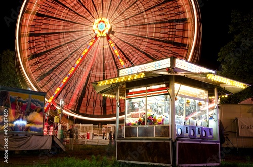 Amusement Park at Night in Switzerland.