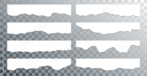 Torn edges of paper  craft design elements vector collection. Ripped edges paper borders