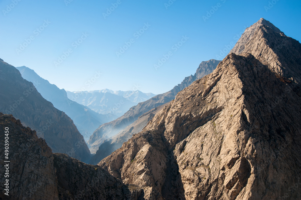 Rocky mountain range landscape on a sunny day,Hakkari province