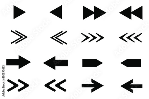 simple pointing arrow set icon vector