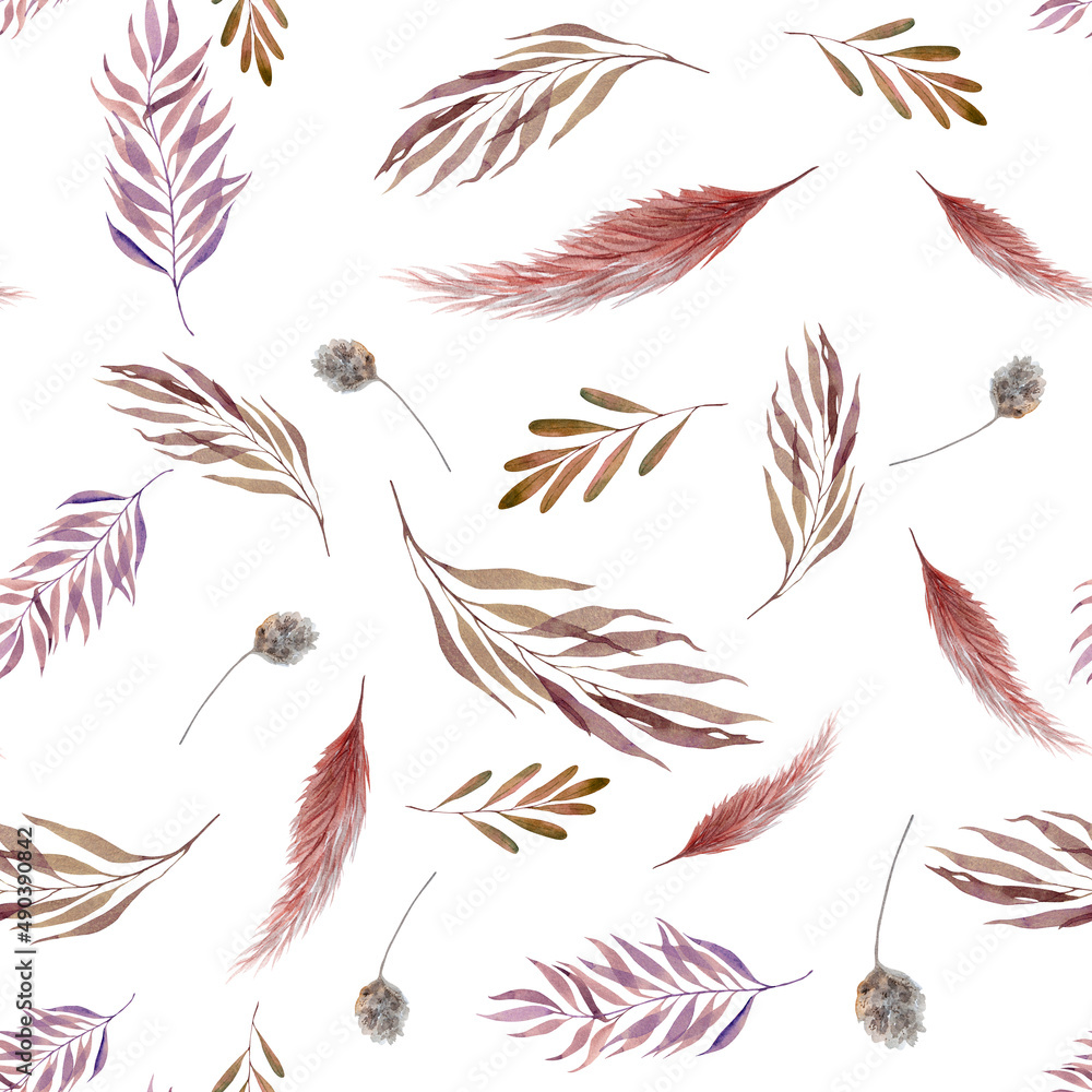 Fototapeta premium Childrens floral pattern, childrens flowers background, Seamless pattern, ornament, floral, boho style, background, wallpaper, decoration, illustration, wedding, invitation