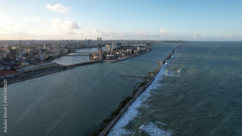 Aerial view of Recife, Pernambuco state, Brazilian Northeast