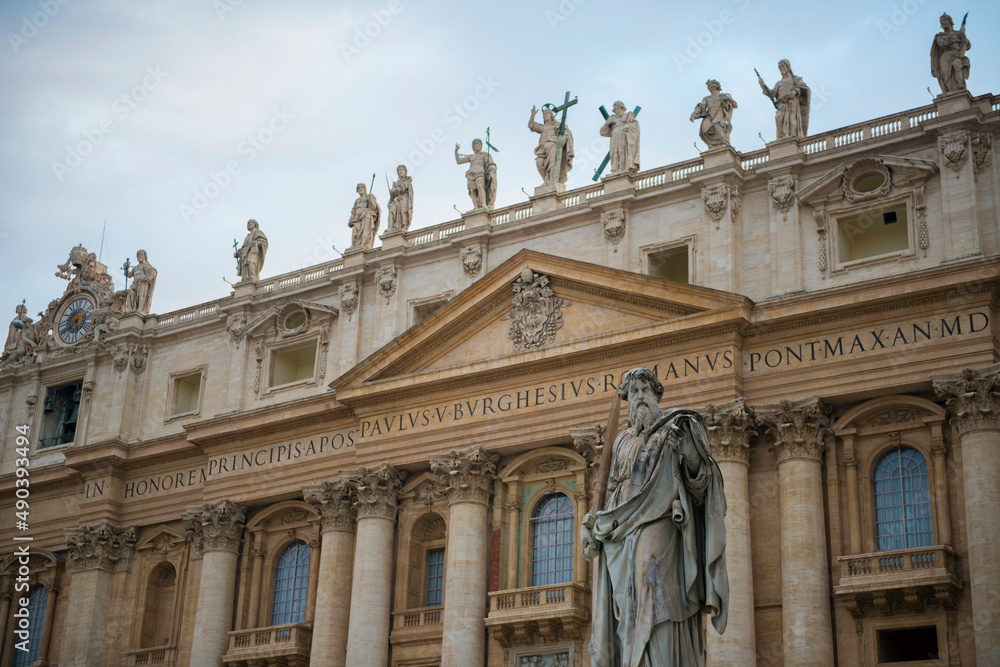 The Entrance Door to La Basilica di San Pietro - Vatican City in Rome, Italy. The Entrance Door to La Basilica di San Pietro - Vatican City in Rome, Italy.