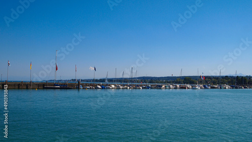 Lake Constance pier at the intersection of Austria, Germany and Switzerland © Cosmin