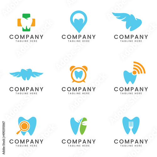 Set of dental logo icon design for multipurpose company