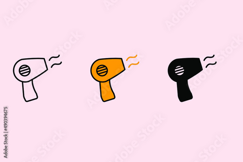 hair dryer icons symbol vector elements for infographic web