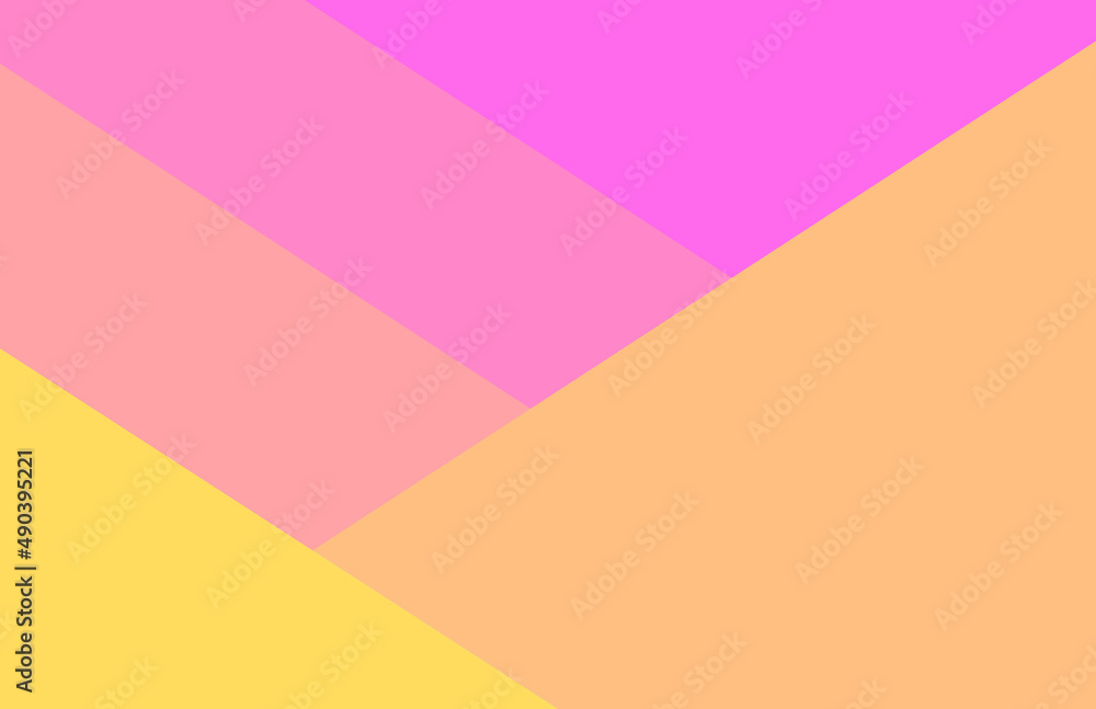 Abstract Geometric Shapes Color Background Illustration Design Pink, Orange, Yellow and Peach Summer Colors - Fashionable, Colorful, Modern