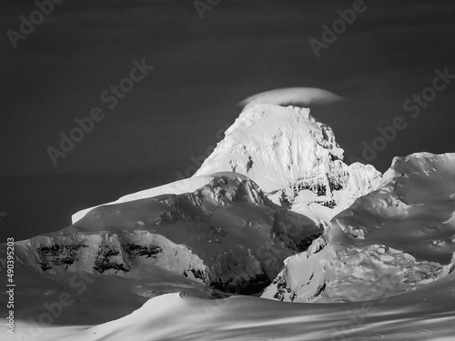 Black & White, Dramatic light on the ice and glaciers on Anvers Island from Gerlache Strait, Antarctica photo