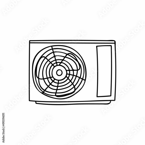 Doodle air conditioner icon in vector. Hand drawn air conditioner icon in vector