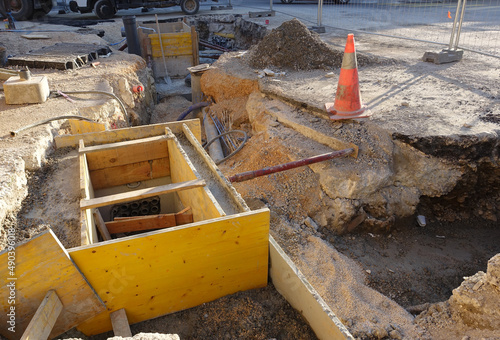 chantier sur la chaussée photo