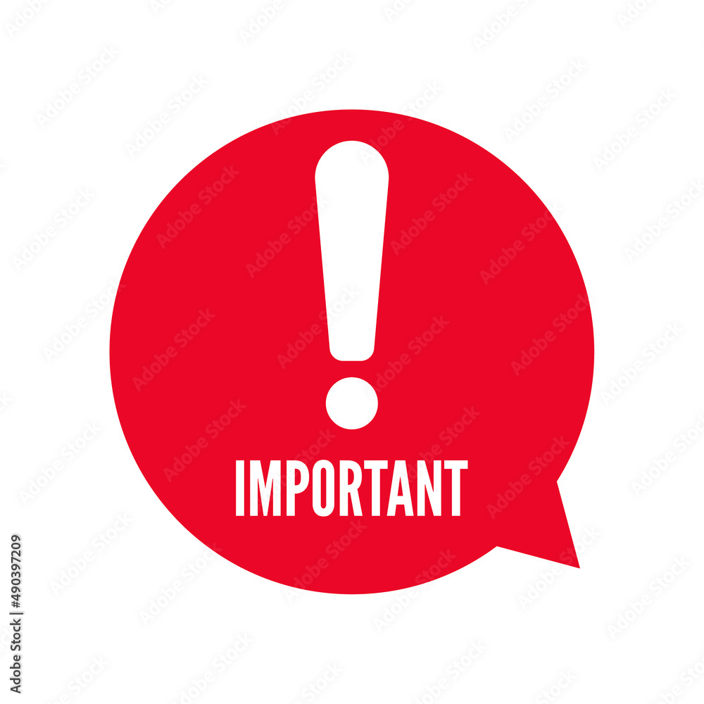 Red banner with exclamation mark Red banner with exclamation mark