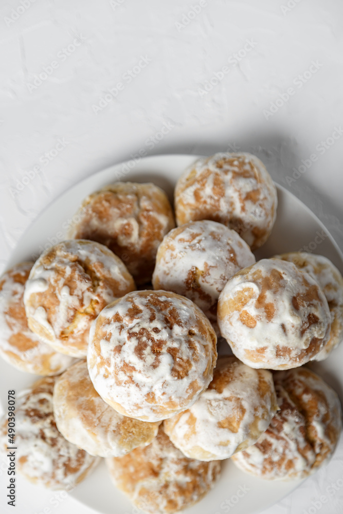 Plate with tasty homemade gingerbread cookies. Plate with tasty homemade gingerbread cookies.