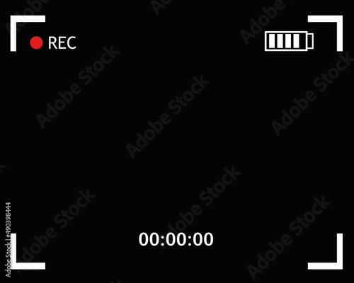 Vector illustration of the focus of a film camera recording (REC)