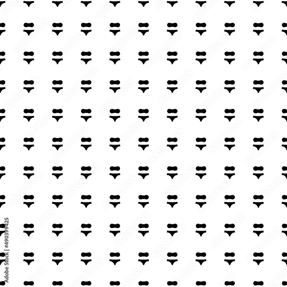 Square seamless background pattern from geometric shapes. The pattern is evenly filled with big black bikini symbols. Vector illustration on white background Square seamless background pattern from geometric shapes. The pattern is evenly filled with big black bikini symbols. Vector illustration on white background