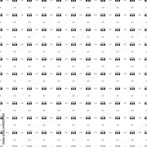 Square seamless background pattern from geometric shapes are different sizes and opacity. The pattern is evenly filled with black water game symbols. Vector illustration on white background