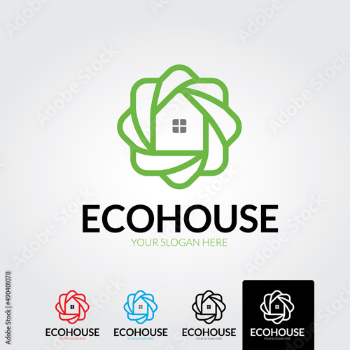 Minimal house logo template - vector