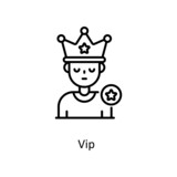 Vip vector outline icon for web isolated on white background EPS 10 file