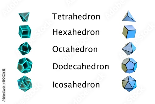 Regular polyhedron. Platonic solid. 3d rendering