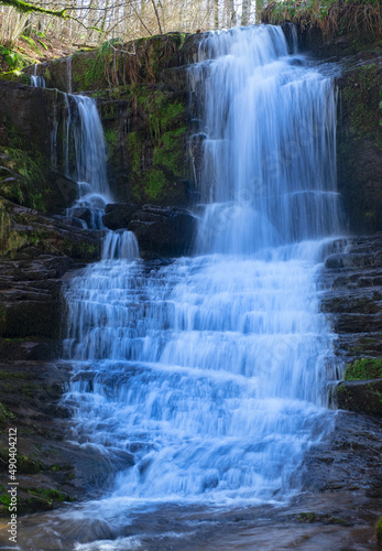 Waterfall in the Iruerrekaeta ravine  Arze valley  Navarre Pyrenees