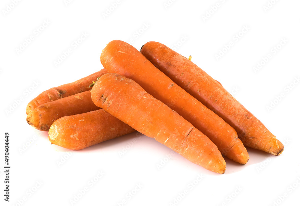 Fresh sunflower carrot isolated on white background Fresh sunflower carrot isolated on white background