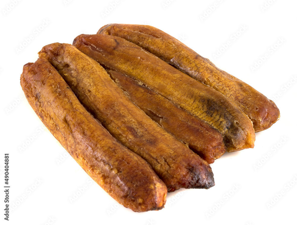 Dried bananas isolated on white background Dried bananas isolated on white background