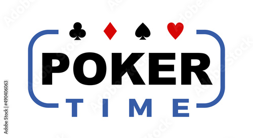 word mark logo sign vector that says poker with card symbol
