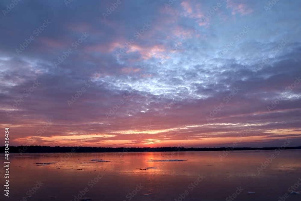 sunset over the ocean