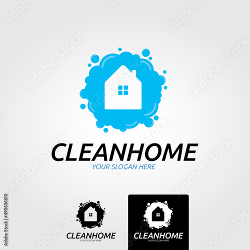 Minimal clean home logo template - vector