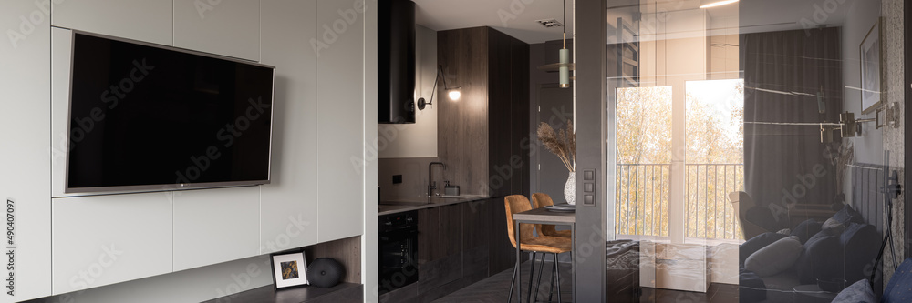 Studio apartment with big tv, panorama Studio apartment with big tv, panorama