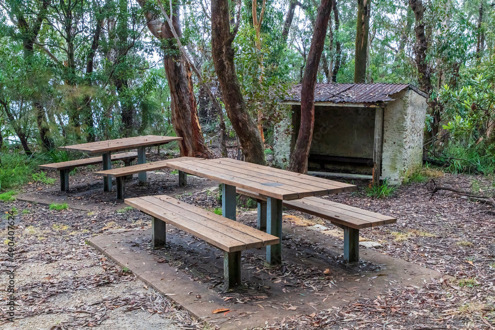 Photograph of an old shelter and picnic area in The Blue Mountains in Australia
