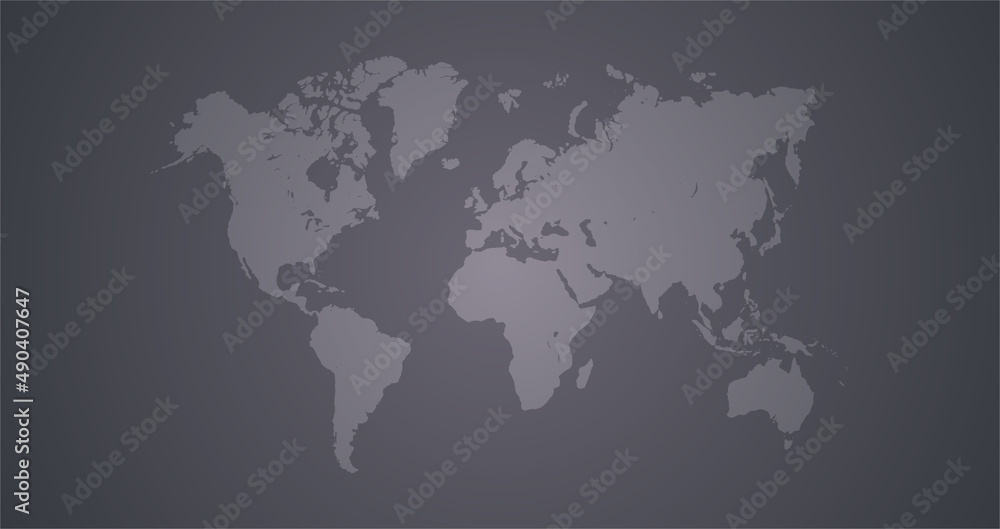 World map horizontal and earth continents flat vector illustration. 
