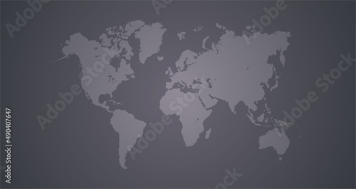 World map horizontal and earth continents flat vector illustration. 