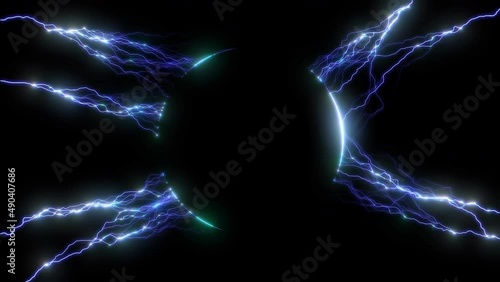 Electric Lightning Bolt Strikes Electricity Geometric Shape