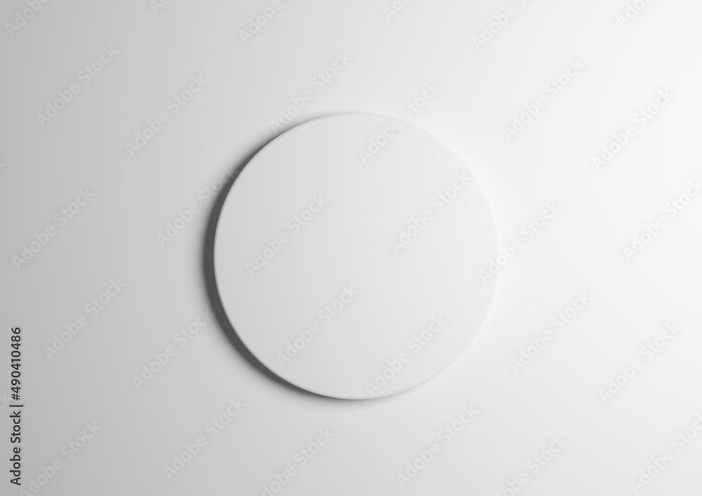 3D illustration of a white circle podium or stand top view flat lay product display minimal, simple white or light gray background with copy space for text 3D illustration of a white circle podium or stand top view flat lay product display minimal, simple white or light gray background with copy space for text