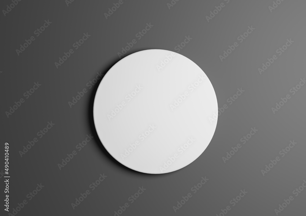 3D illustration of a white or light gray circle podium or stand top view flat lay product display minimal, simple dark gray background with copy space for text 3D illustration of a white or light gray circle podium or stand top view flat lay product display minimal, simple dark gray background with copy space for text