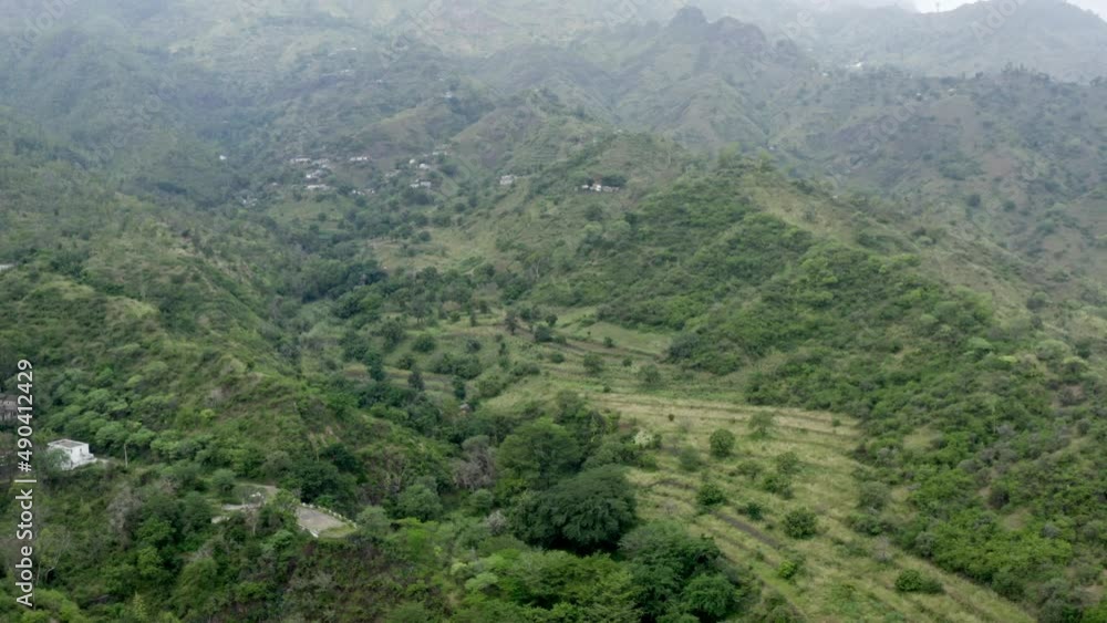 aerial drone flight over Cape Verde forest in Africa cap verden aerial drone flight over Cape Verde forest in Africa cap verden