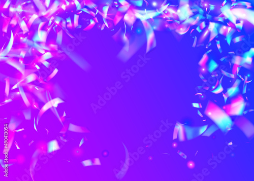 Carnival Glitter. Crystal Art. Modern Foil. Blur Flare. Falling Confetti. Laser Festival Backdrop. Birthday Texture. Violet Shiny Background. Pink Carnival Glitter