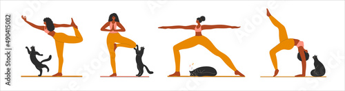 African American woman doing yoga at home.