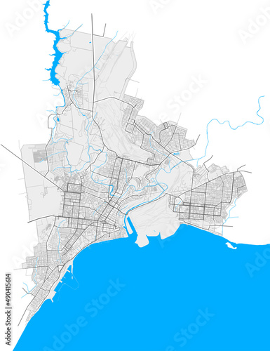 Mariupol, Ukraine Black and White high resolution vector map